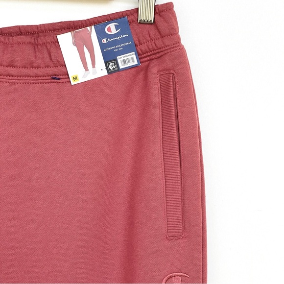 Champion Jogger Fleece Pants Inner Drawcord Pockets Embroidered Logo Stretch - Picture 7 of 15
